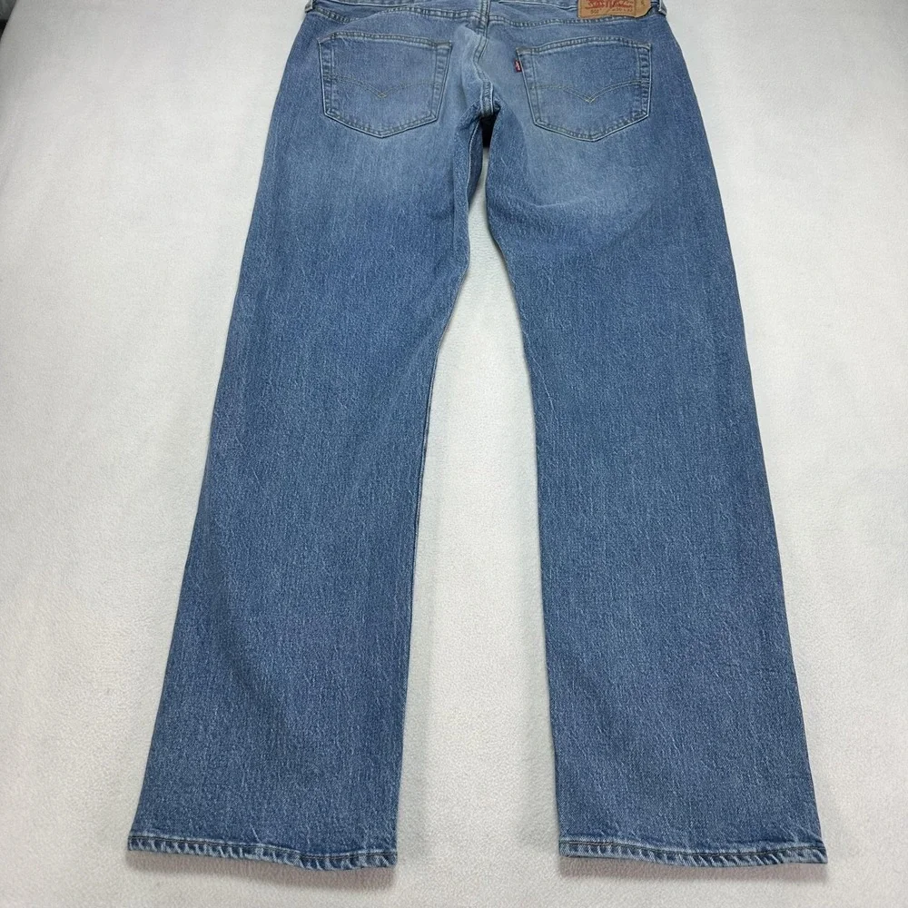 Levi's 501 Jeans Mens 36x31 Blue Regular Straight Denim Button Fly Casual Modern